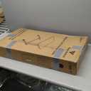 Vaunn Medical Pneumatic Adjustable Overbed Bedside Table with Wheels (Hospital and Home Use) (Black)