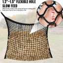 4 PCS Slow Feed Hay Net for Horses, Large Capacity Hay Bags for Horses Goats Sheep Donkey Trailer Full Day Feeding, Easy to Fill and Hang, Black, 35 x 31 Inch