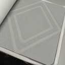 Extra Large Stone Bath Mat, 31.5 x 20" Diatomaceous Earth Mat Diamond Pattern, Super Absorbent Quick Drying Stone Bath Mats for Bathroom, Easy to Clean (Light Grey)