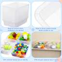 Hoolerry 24 Pcs Plastic Cubby Storage Bins Classroom Cubby Organization with Self Adhesive Labels Bin Small Stackable Storage Containers Toy Book Box for School(14 x 10 x 3 Inch,Clear)