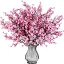 Sggvecsy 15 Pcs Babys Breath Artificial Flowers Gypsophila Bouquets Bulk Real Touch Fake Silk Flowers for Home Wedding DIY Floral Arrangement Kitchen Table Centerpiece Festival Decoration (Pink)