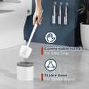 Holaloha Toilet Brush, 3 Pack Toilet Brush and Holder Set Bathroom Accessories, Toilet Bowl Brush and Holder with 3 Crevice Brush for Bathroom, Toilet Scrubber Brush (White)