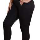 AKARA Postpartum Tummy Control Leggings for Women No Roll Down Leggings Two Pockets Three Tier High Waist Band Yoga Pants M