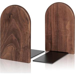 Book Ends,1 Pair Bookends Wood Book Ends Universal Economy Bookend (Medium)