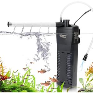 hygger Submersible Aquarium Power Filter 120 GPH for 10-20 Gallon Fish Tank Corner Internal Filter with Bio Ball Sponge 3-Stage Filtration System