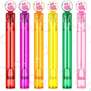 24 Pcs Flamingo Bubble Wand Flamingo Party Favors Mini Bubbles Wands for Kids Birthday Party Summer Pool Outdoor Wedding Classroom Prizes Gift 4.17 x 0.59 Inches