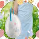 Suzile 18 Pcs Giant Easter Eggs 10 Inch Jumbo Fillable Eggs Shaped Baskets with Handles Plastic Extra Large Easter Containers Stands Upright for Holiday Hunt Decoration