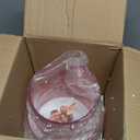 Pink Glass Vase, Ribbed Glass Vase for Tulips, Flower Vases for Bouquet, Pink Modern Vases for Living Room, Dining Table, Entryway, Mantle, Shelf, Wedding, Office, 7.5 Inches