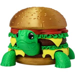 3D Printed Turtle Hamburger Set,3D Printed Animal,Detachable DIY Turtle Hamburger Models Ornament for Easter Basket Stuffers,Office Desktop and Collectible.
