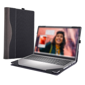 Forubar 2023 Laptop Case Cover for Dell Inspiron 15 3000 3530 3520 3510 3515 3511 & Vostro 15 Inch [Not Other Models] Notebook Sleeve Computer Bag Protective PU Leather Shell (Black)