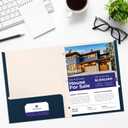 Better Office Products Navy Blue Paper 2 Pocket Folders with Prongs, 50 Pack, Matte Texture, Letter Size Paper Folders, 50 Pack, with 3 Metal Prong Fastener Clips, Dark Blue
