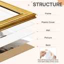upsimples Vintage 11x14 Picture Frame, Antique Gold Frame Displays 8x10 with Mat or 11 x 14 Without for Vertical or Horizontal Wall Decor, 1pack