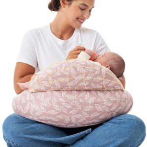 Momcozy Original Nursing Pillow for Breastfeeding-Pioneering Safety Fence- Wider Feeding Pillows for More Support for Mom & Baby- Easier Nursing & Hand Free- Fit for All, Removable Cotton Cover (Pink)