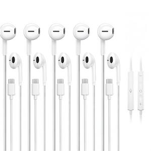 2 Pack USB C Headphones for iPhone 17/16/15 Pro Max iPad Plus TypeC Earphones with Microphone Volume Control USBC Wired Earbuds USB Type C Earphone for Samsung S25 Ultra S24 S23 S22 （1.2M/4Ft）