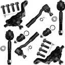 SCITOO 8pcs Front Suspension Kit Inner Outer Tie Rod End fit 2004-2006 for Toyota for Tundra 2005-2007 for Toyota for Sequoia with Upper Lower Ball Joint