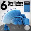Wide Stadium Seats With Back Support 2 Pack, Exclusive "Sofa Style" Design Extra Thick Bleacher Chairs With Back and Cushion, 6 Reclining Positions - Ultimate Comfort for Sports Events (Blue, 22.5")