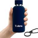 Exllena Small Water Bottle 12oz with Clip, Double Wall Stainless Steel Vacuum Small Insulated Water Bottle Keeps Drinks Cold 24 Hrs/Hot 12 Hrs for Kids Handbag School BPA Free (Navy Blue)