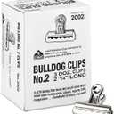 X-ACTO #2 Bulldog Clips, 2.25 Inches, Box of 36
