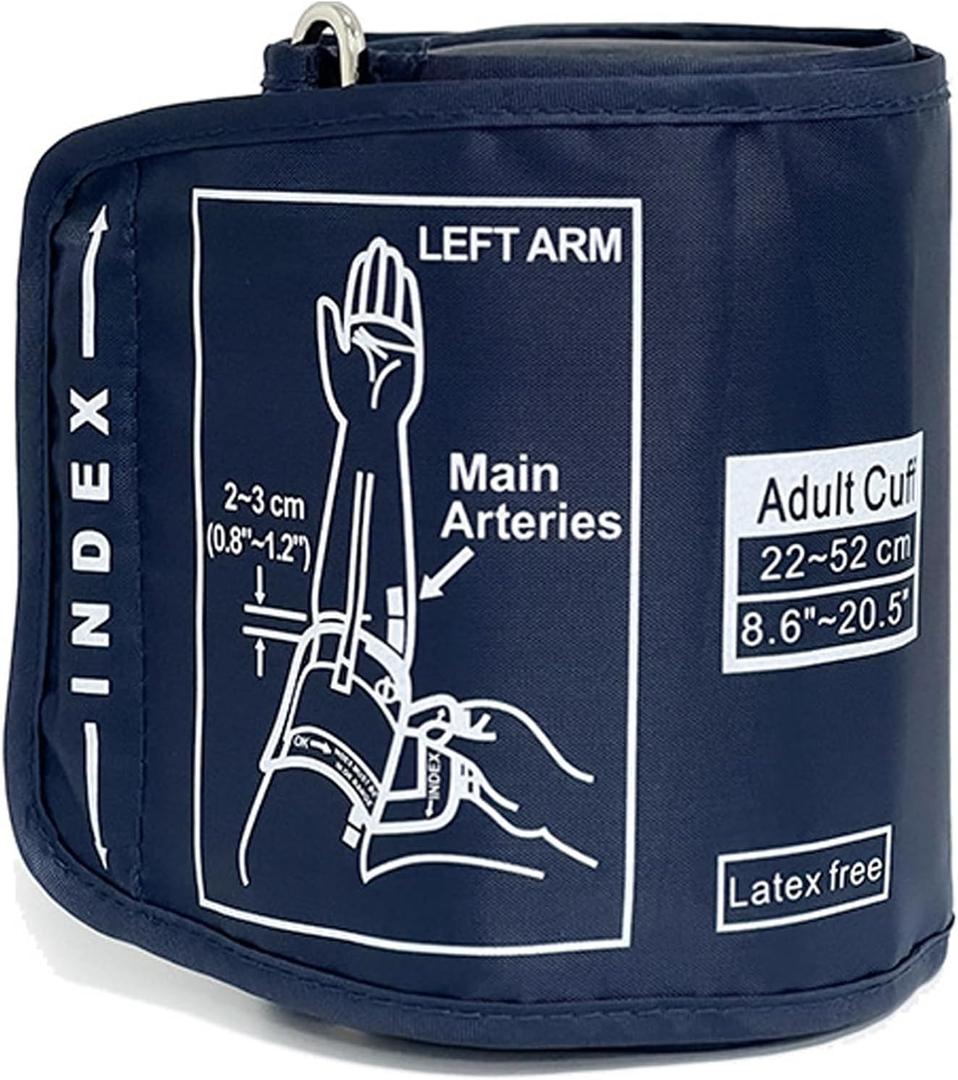Replacement Extra Large Cuff for Omron BP Monitors 22-52CM Big Arm - Adjustable XL Blood Pressure Cuff, Includes 6 Universal Interface, Blood Pressure Monitors Large Cuff CompatibleDark Blue