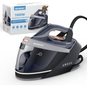 1800W Steam Station for Clothes with LED Screen, Self-clean, Anti-drip, 50.72oz Removable Water Tank