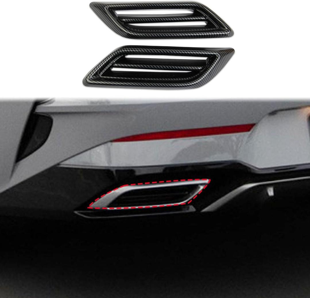 Korlot Carbon Fiber Style Exterior Exhaust Tip Trim Tail Throat Cover Accessories for KIA K5 2021-2024