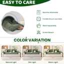 Royhom Couch Arm Covers, Fuzzy Arm Rest Covers for Sofa, Thick Chair Covers Armchair, Recliner Armrest Protectors for Pets, Dog Mat for Sofa Washable (Green, 20 x 24 Inch, 2 Pieces)