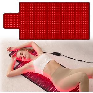 Extra Large Red Light Therapy Mat, High-Density LEDs Full Body Red Light Therapy, 660nm & 850nm Dual Wavelengths, Foldable Red Light Therapy Blanket with Timer, 47.5" x 20"
