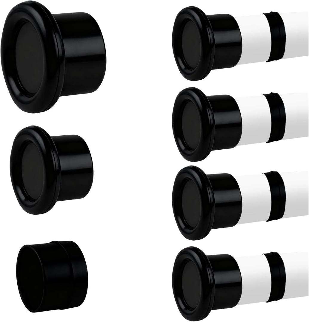 INCREWAY 4Sets Rod End Caps, Tension Rods End Cap Anti-Skid Non-Slip Waterproof Rubber Cap Fit for 28-32mm Telescopic Poles(Black)