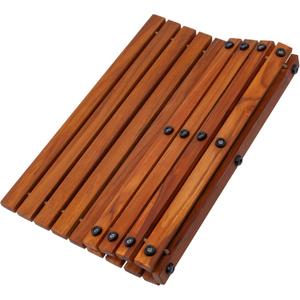 Nordic Teak 100% Solid Teak Wood String Mat - Indoor and Outdoor Use - Non-Slip Wooden Platform for Sauna, Pool, Hot Tub Flooring Decor and Protector (Oiled Finish, 19.6" x 19.6")