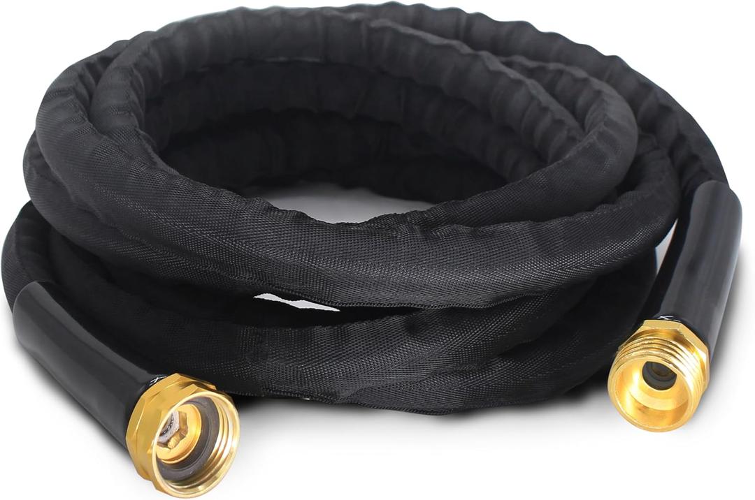 10FT Short Garden Hose – Lightweight, Ideal for Connecting Extensions & Short-Distance Use (Balcony, RV, Bathroom) – Black