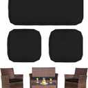 Patio Cushion Covers for Patio Conversation Set 4-Piece, Outdoor Seat Cushions Replacement Covers for Patio Furniture Set Wicker, Backyard Porch Garden Poolside Balcony Sets, Black, 42x18x3,18x18x2