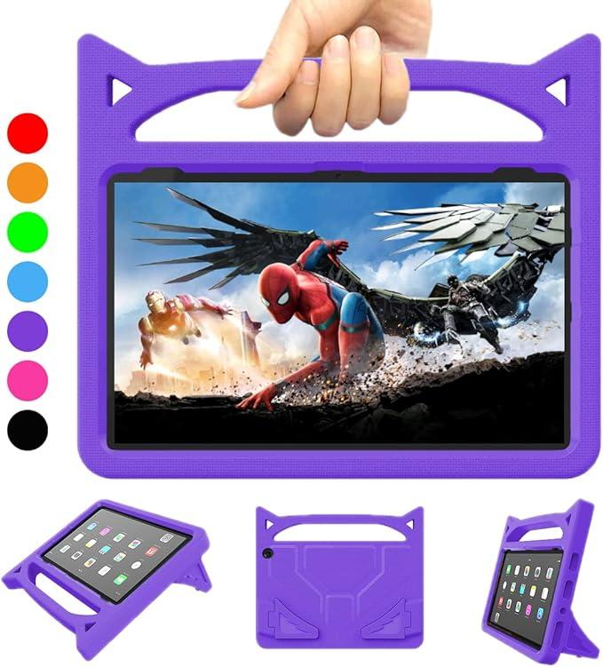 Tablet Case for All-New 10inch (Compatible 13th/11th Generation, 2023/2021 Release),Shockproof Kid-Proof Cover with Protector Handle Stand Incompatible iPad Samsung TCL (Black)