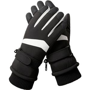 Winter Ski Gloves for Women,Windproof Snow Touchscreen Thermal Gloves, Warm Thickened with Fleece for SkiingCycling (Black)