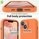 LOVE 3000 Designed for iPhone 14 Case, Premium Silicone with [Soft Anti-Scratch Microfiber Lining] Shockproof Protective Phone Case for Men Women Girls 6.1", Bright Orange