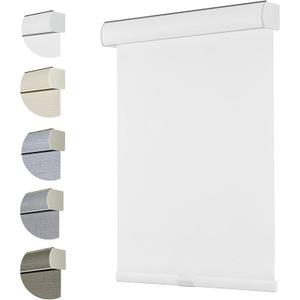 Persilux Free-Stop Window Blinds Cordless 100% Blackout Roller Shades for Windows Shades with Linen Look Textured Fabric (Beige, 23"W x 72"H) Thermal Insulated Roller Blinds for Windows Home, Bedroom