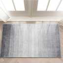 Wonnitar Modern Ombre Small 2x3 Entryway Rug, Washable Grey Front Door Mat, Non-Slip Contemporary Kitchen Accent Mat Gradient Faux Wool Indoor Floor Carpet for Bathroom Bedside Entrance (Grey,2'x3')