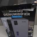 NineSky Dehumidifiers for Home, 95 OZ Water Tank, (1000 sq.ft) Dehumidifiers for Bathroom Bedroom Basement with Auto Shut Off, 7 Colors LED Light (Gray) (Grey)