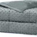 Alomidds Weighted Blanket, Luxury Velvet Weighted Blankets for Adults,Warm and Breathable Soft and Comfort Minky, Heavy Blanket with Premium Glass Beads (48"x72",12lbs Twin Size - Grey)