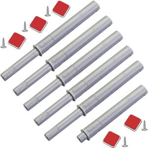 Push to Open Door Latch Cabinet Hardware ZKRIOC 6 Pack Magnetic Push Latch & Lock for Drawer Magnet Push Release Tip on Closet Close Heavy Duty Strong Pop Out, Grey
