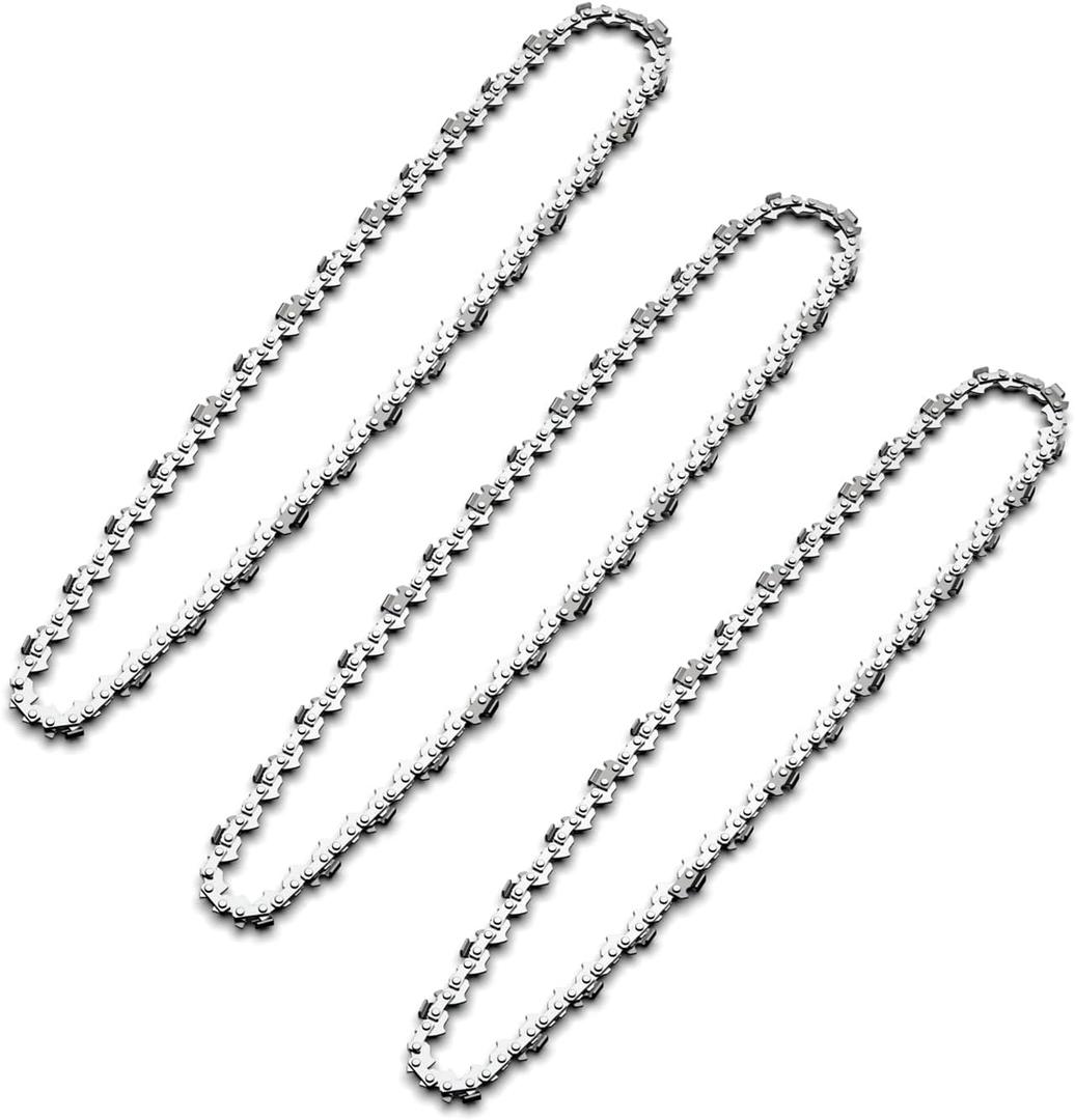 3Pcs 6 Inch Mini Chainsaw Chain, 1/4" LP Pitch .043" Gauge 37 Drive Links,mini chainsaw 6" chain,Replacement Chains for Portable Mini Chainsaw (6"-37DL-1/4"LP .043"-3pcs)
