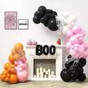 HOUSE OF PARTY Halloween Balloon Arch Kit 80 Pcs - 5/10/12/18 Inch Balloons Garland with 16" BOO Foil Balloon & Stretchy Spider Web For Halloween Party & Kids Birthday Decorations