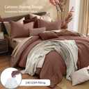 Monbix Queen Comforter Set - 7 Pieces Cationic Dyeing Terracotta Bed in a Bag Queen Bedding Sets with Comforter, Sheets, Pillowcases & Shams, Reversible Bedding Comforters Sets