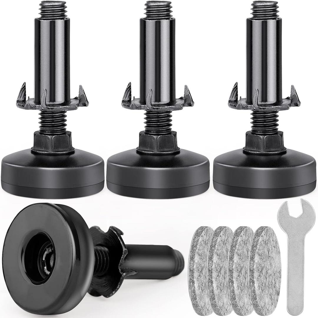 Heavy Duty Furniture Leveling Feet M10 Thread Furniture Levelers Adjustable Furniture Feet w/ T-nut Kit Table Levelers for Cabinet Workbench Chair Sofa and More,Large Base Supports 1320LBs-4 Packs