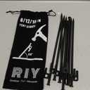 8 Pack Tent Stakes Heavy Duty 12 inch Steel Tent Pegs for Camping Unbreakable and Inflexible (Black)