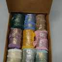 KEOSREE Multicolour Silk Chiffon Ribbon,Frayed Shimmery Silk Ribbon for Bridal Flower Bouquet Christmas Gift Wrapping Wedding Decor Invitations Decorations 1.5" x 18 Yards (2Yards X 9 Rolls)