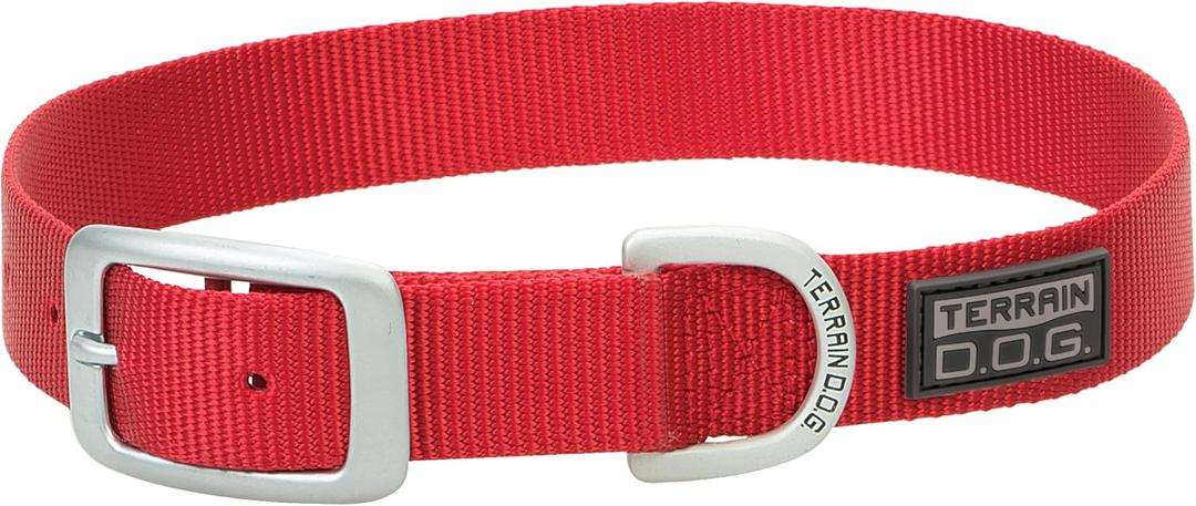 Nylon Single-Ply Dog Collar, Red, 3/4" x 17"