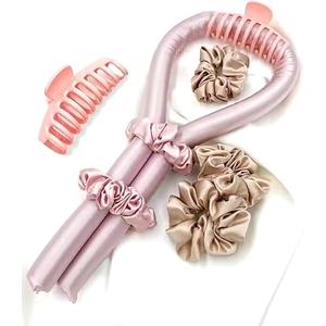 Leaf & Bloom Co. Heatless Hair Curler (Black, Large) Pack of 2