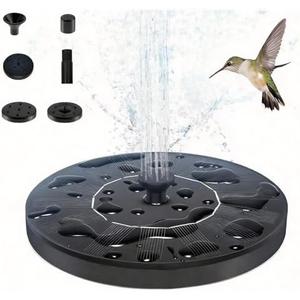 Honche 1.5W Solar Bird Bath Fountains Water Pump with 6 Nozzles, Garden, Pond, Pool, Patio, 6.3 Inch