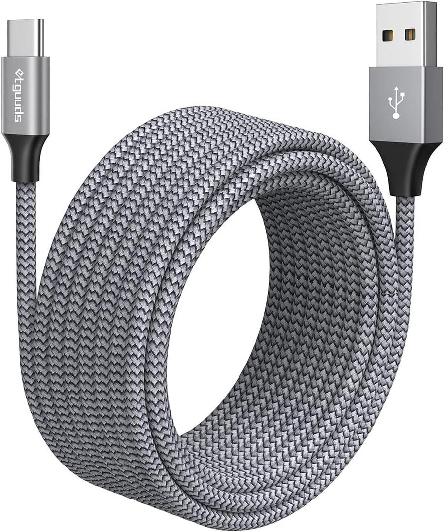 etguuds Long USB C Cable 10ft, 1-Pack, Braided USB A to USB C Charger Cable, Type C Charger Cord Fast Charging for iPhone 16 15 Series, Samsung Galaxy S25 S24 S23, Pixel, Switch and More