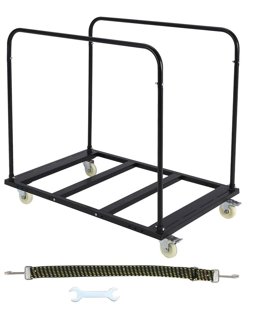Folding Table Cart, 1800 LBS Heavy Duty Table Trolley with 5" Swivel Wheels, Desk Trolley for Garage, Home, Warehouse, Party Event Hotel Furniture 10 Table Capacity